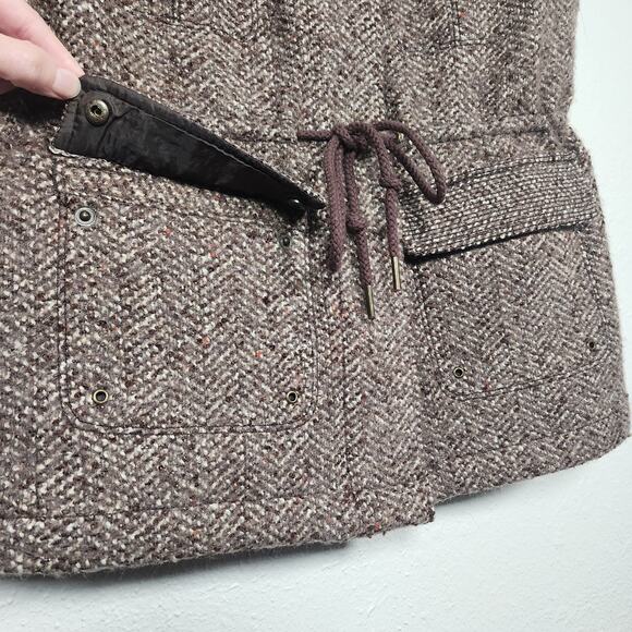 Eddie Bauer Wool Mohair Blend Vest Women Herringbone Button Front Pockets Medium - Picture 8 of 10